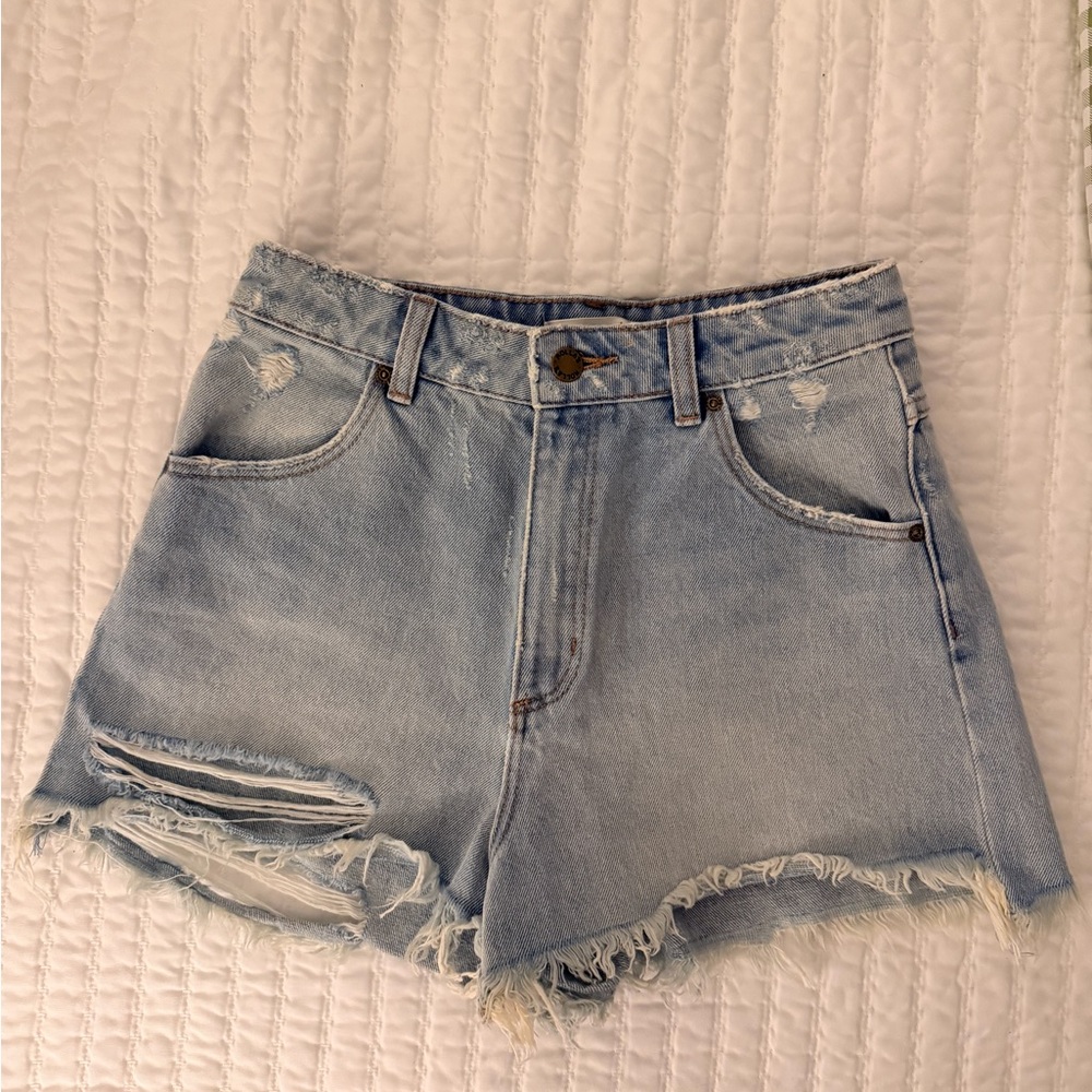 ROLLA'S Light Blue Distressed Jean Shorts
